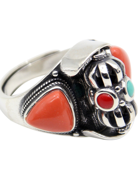 925纯银民族风可转动女款戒指