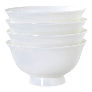 景德镇吃饭陶瓷碗家用景德镇骨瓷白色餐具米饭碗大号碗吃面碗饭碗