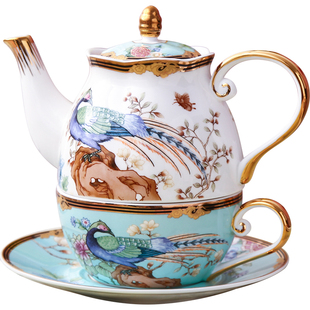 国潮陶瓷花茶壶单人壶奢华精致骨瓷子母壶办公杯碟下午花茶具套装