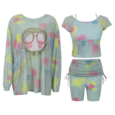 泳衣女大码250斤分体三件套泳装