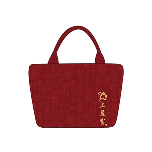 新款红色手提包带拉链上班杂物小拎包定制印花帆布包礼物女士Q355
