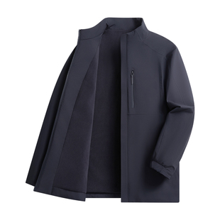 杉杉官方立领休闲夹克男士2025秋冬新款摇粒绒保暖抗皱防泼水外套