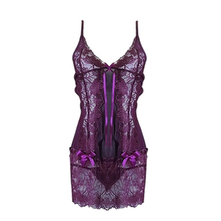 法式性感蕾丝网纱吊带睡裙女镂空绑带薄款透明修身显瘦吊带短裙