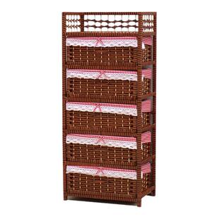 特价草编收纳柜实木儿童床头柜储物柜特大书橱抽屉文件柜宝宝衣柜