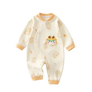 婴儿衣服秋季a类纯棉连体衣秋天喜庆满月宝宝秋装贴身打底哈衣6男