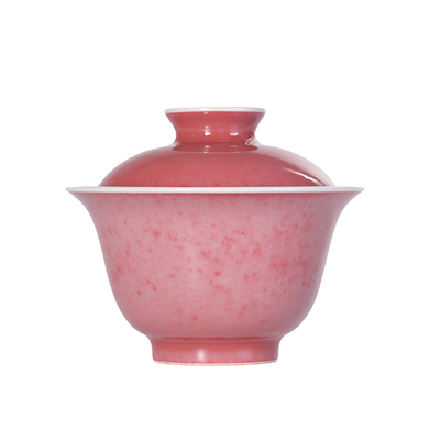 美人醉单色豇豆海棠红泡茶盖碗