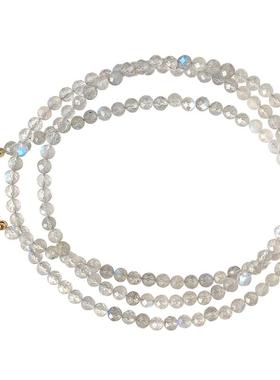 天然灰月光石手链迷你拉长石手串