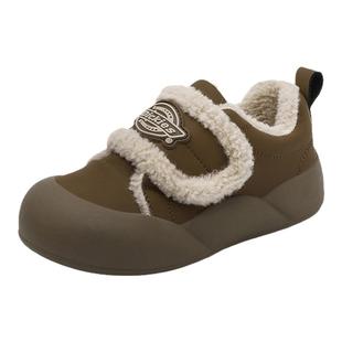 Dickies儿童棉鞋2025冬季新款时尚女童毛毛鞋仿羊羔毛低帮雪地靴