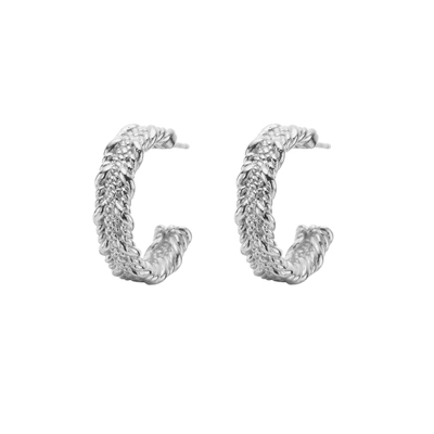 官方授权SOFT ROOM浮纹花边编织麻花大中小号耳环耳圈素圈25FW