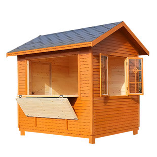 荣东定制户外移动防腐木岗亭门卫室保安亭民宿小木屋售货亭设备房