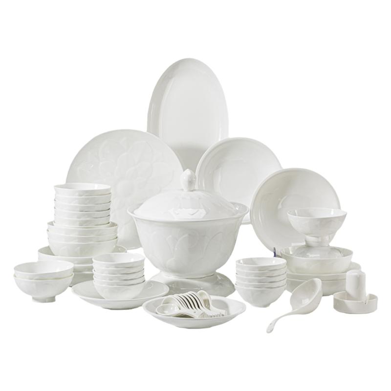 欧式骨瓷碗碟套装家用洗碗机餐具