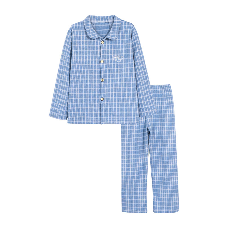 其他简约棉混秋冬格子家居服透气