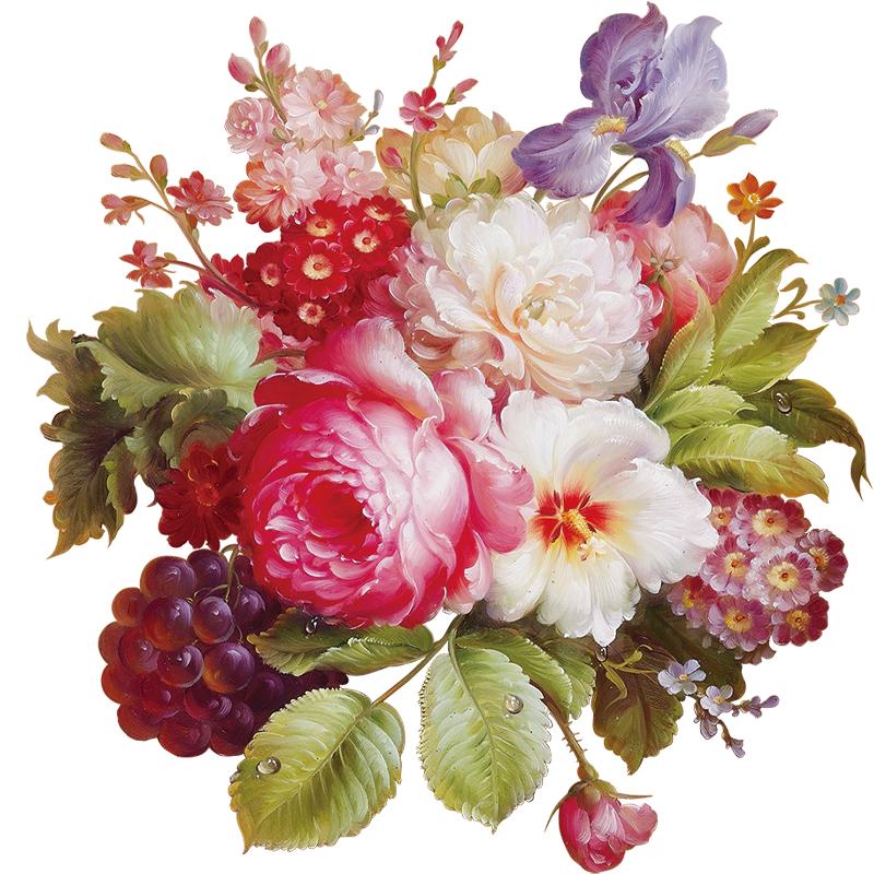 手绘欧式油花卉画装饰画水移画