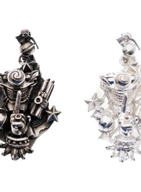 渡鸦原创欧美手工狂欢小丑银吊坠