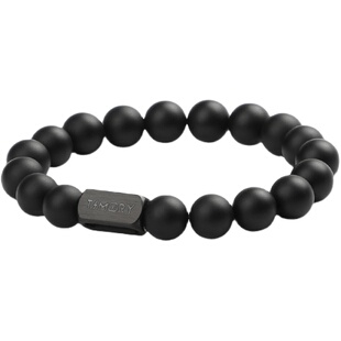 手链男款黑火山石玛瑙情侣手串男士刻字高级感宝石手饰品生日礼物