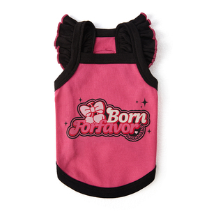 BFF甜酷风芭比甜心飞袖狗狗吊带背心可爱比熊雪纳瑞马尔泰