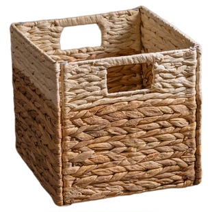 掬涵藤编收纳筐仿藤收纳收书柜格子柜收纳盒整理储物编织篮纳箱