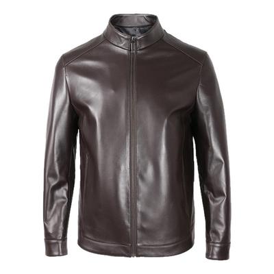 奥古利奥立领真皮皮衣男士新品