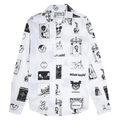 FuckingAwesome满印长袖衬衫