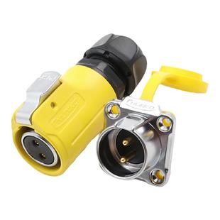 凌科LP20反装黄色航空插头插座2-3-4-5-7-9-12芯LED显示屏连接器