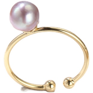 国产包14K金开口珍珠戒指空托简约小众设计单颗珍珠戒托女DIY配件