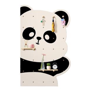 熊猫洞洞板置物架装饰画ins风客厅壁画2026新款入户玄关走廊挂画