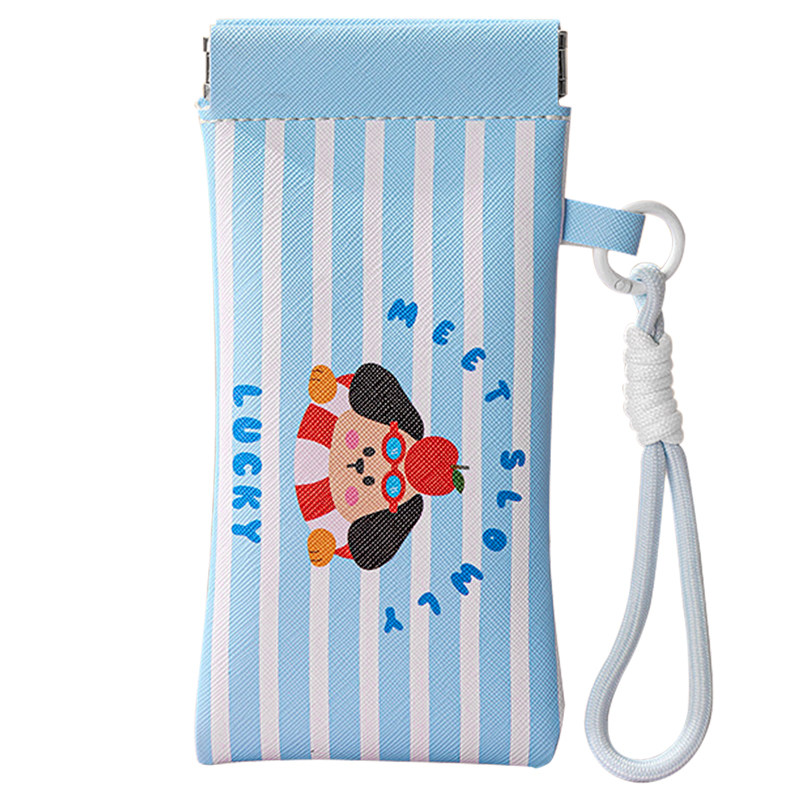 眼镜收纳袋旅行便携式时尚可爱墨镜太阳镜自动闭合弹片收纳盒防尘