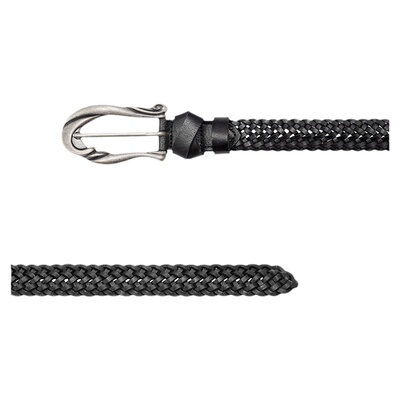 免打孔腰带窄款做旧编织百搭