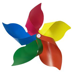 五叶风车装饰户外旋转长廊幼儿园室外婚庆悬挂串彩色5叶风车防水