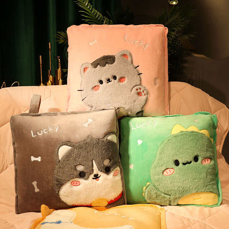 抱枕被子两用办公室男生款折叠午睡枕头毯汽车靠枕女生睡觉二合一