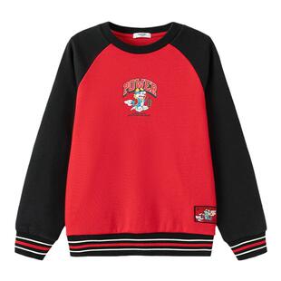 巴拉巴拉男童卫衣中大童加绒打底衫儿童红色上衣秋冬款童装拜年服