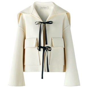 IIIVIVINIKO冬新款羊毛海军领箱型毛呢大衣外套女R439008117B