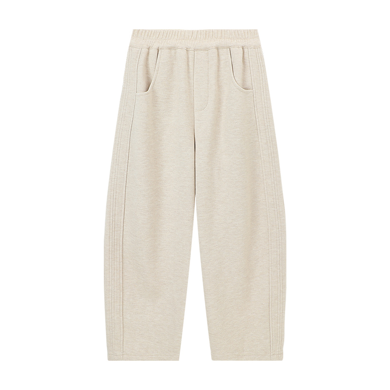 布丁哈鲁冬装童装加厚直筒卫裤25冬季新款休闲阔腿裤保暖长裤