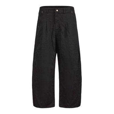 Remedy美式阔腿褶皱垂感弯刀裤男女春秋廓形宽松直筒工装休闲长裤