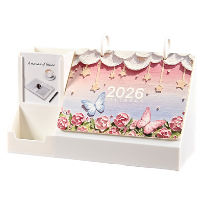 亚克力台历2026年多功能笔筒日历