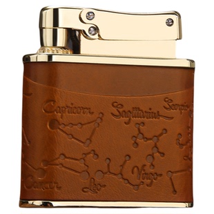 百诺019皮革纹黄铜磕头煤油打火机复古潮流个性高级限量男士礼物