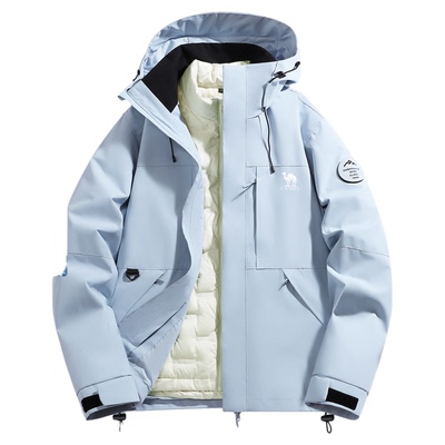 骆驼羽绒服冲锋衣可拆卸内胆