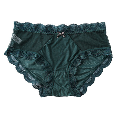 性感蕾丝女士内裤中腰透气柔软