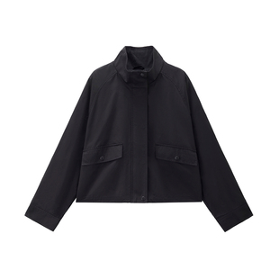 [卢正义韩国明星款]佐丹奴防风外套女装立领插肩宽松夹克05375897