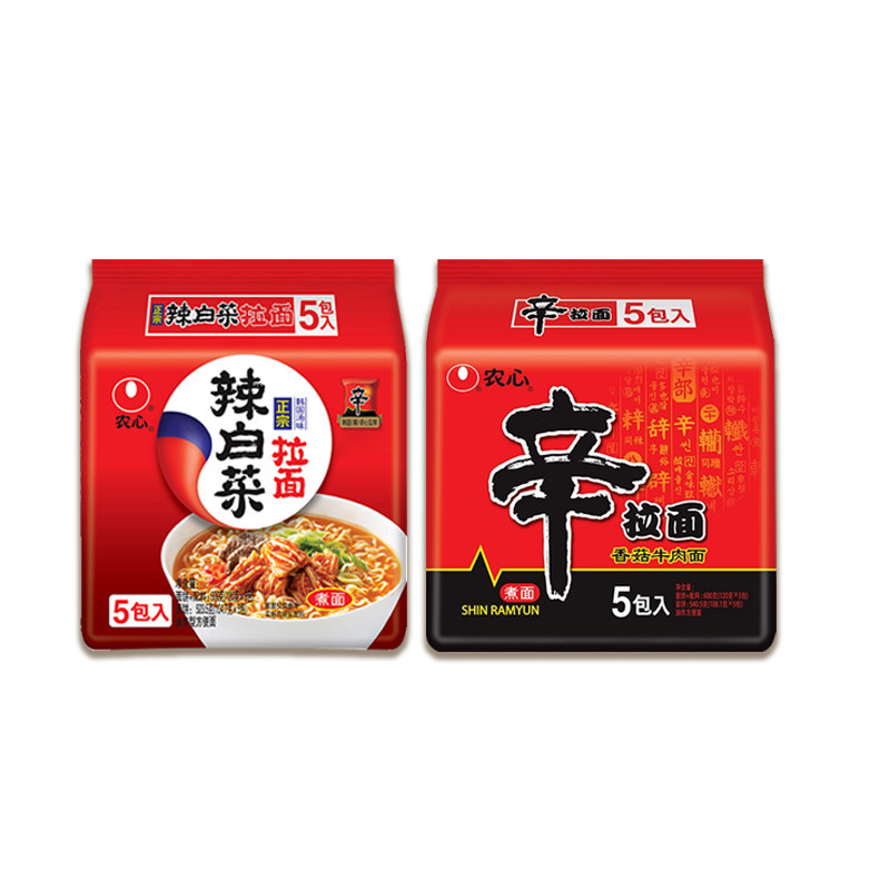 农心辛拉面辣白菜韩式拉面香菇牛肉方便面速食临期泡面40包整箱装