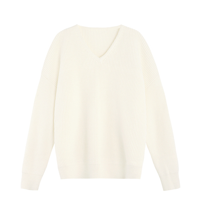 MULVAN 【现货7折】松弛天菜 慵懒风宽松v领毛衣女冬季针织衫上衣