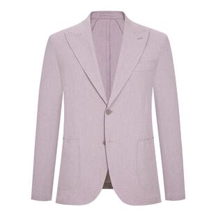 【泡泡纱西装】东博利尼秋季新款男士轻薄休闲西装粉色轻盈西服潮