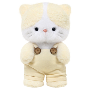捉趣背带裤小猫毛绒玩具可爱猫咪玩偶公仔抱枕娃娃女孩女生日礼物
