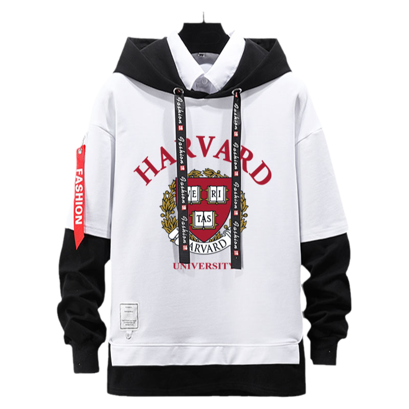 美国高校哈佛大学麻省理工普林斯顿大学假两件连帽卫衣男女外套