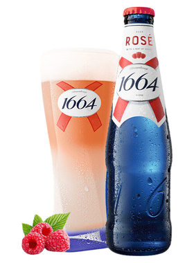 1664精酿啤酒桃红白啤整箱330ML瓶非果味酒百香果瓶装生啤酿造
