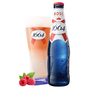 1664精酿啤酒桃红白啤整箱330ML瓶非果味酒百香果清爽瓶装蓝色