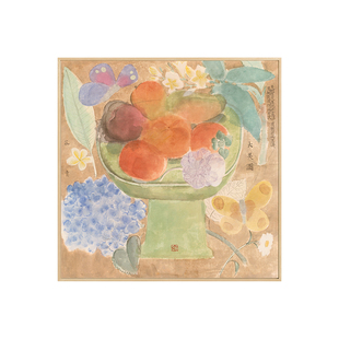 花青 大美图》原木奶油风客厅沙发背景墙装饰画小众艺术床头挂画