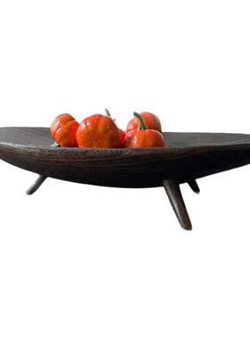 侘寂风木质托盘装饰摆件实木果盘
