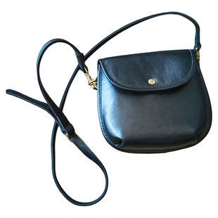 日韩学院风复古软皮竖款贝壳包女士头层牛皮单肩包马鞍斜挎小方包