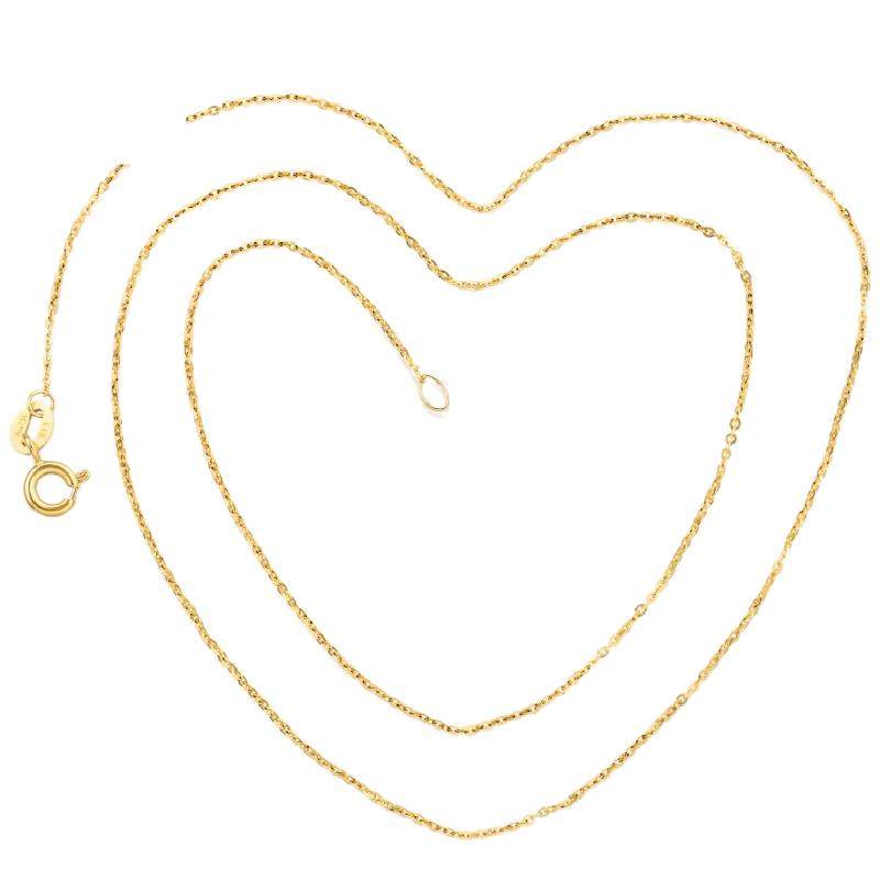 周生生18k黄金项链金链O字素链彩金锁骨链子颈链礼物04800N